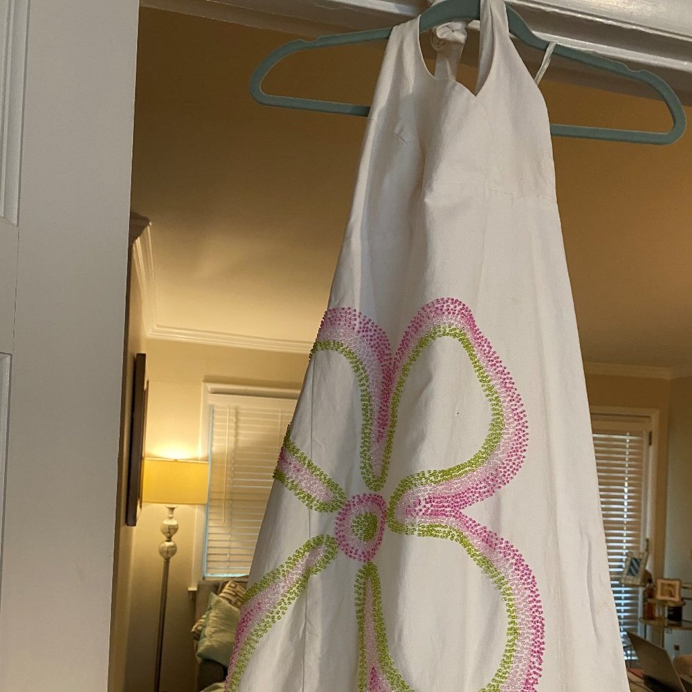 Lilly Pulitzer beaded floral halter dress